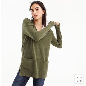 Jcrew-V-neck front-pocket tunic sweater